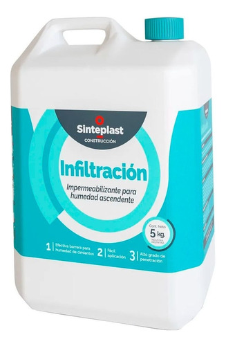 Impermeabilizante Humedad Sinteplast Interior Exterior Kg 5