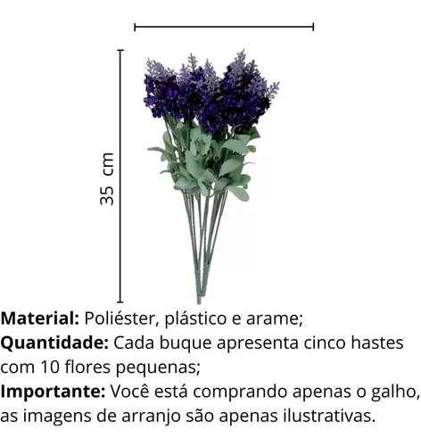 Kit 10 Buques De Lavandas Flores Artificial Preço De Atacado