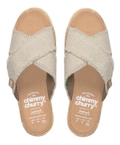 Imagen 3 de 10 de Sandalia Dama Mujer Cross Lurex Cruda Verano Chimmy Churry