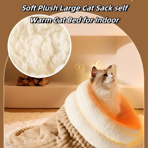 Saco De Dormir Para Gatos, Cama Cálida De Algodón, Suave Fel