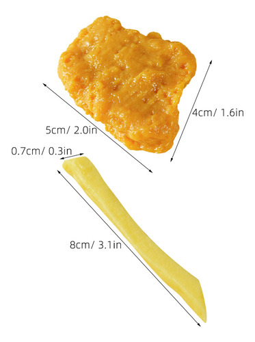 1 Juego De Patatas Fritas Falsas Modelo Pollo Frito Artifici