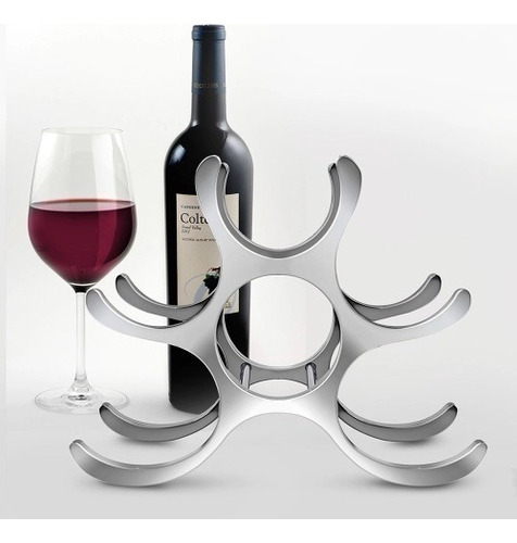 Adega De Mesa Suporte Para Vinhos 6 Garrafas Em Aço Inox Top