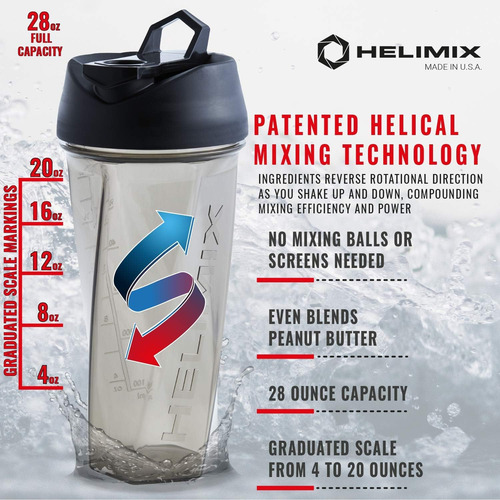 Botella Mezcladora Helimix Vortex, Capacidad De 828 Ml
