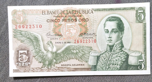 Billetes De 5 Pesos Primera Fecha  Estado 9.5 # 2310