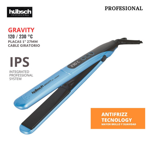 Plancha De Cabello Profesional Hubsch Gravity 120/230 Grados