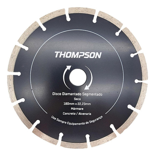 Disco Diamantado Thompson Segmentado Seco 180mm X 22,23mm