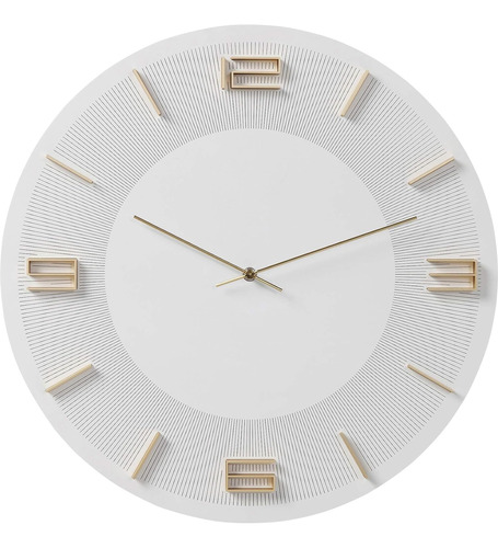 Kare Design Leonardo-reloj De Pared, Color Blanco Y Dorado