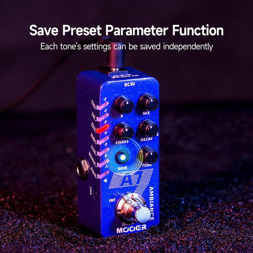 Mooer A7 Pedal Reverb Ambiance 7 Efectos Mmg