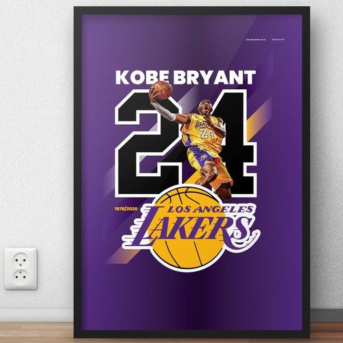 Cuadro 40x50 Kobe Bryant / Lakers / Basquet / Con Vidrio