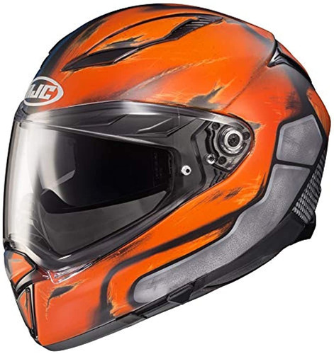 Casco De Moto Talla S, Color Naranja-gris-negro, Hjc Helmets