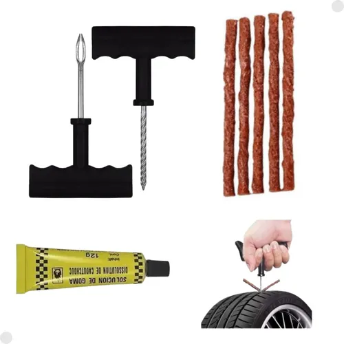 Concerto Pneu Kit Reparo Macarrão Remendo Sem Câmara Carro