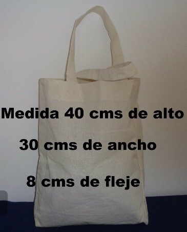 Bolsa De Lienzo / Tusor 100 % Algodon Medida 40 X 30 X 8 