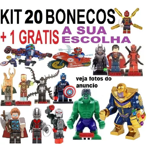 Kit 20 Bonecos Super Herois Marvel Dc E Outros Montar