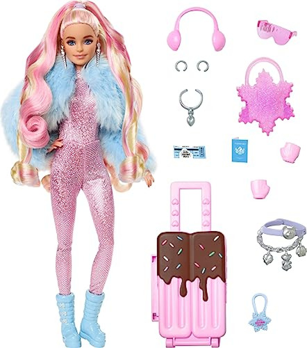 Barbie Muñeca  Extra Fly Con Ropa Y Accesorios De Viaje Con