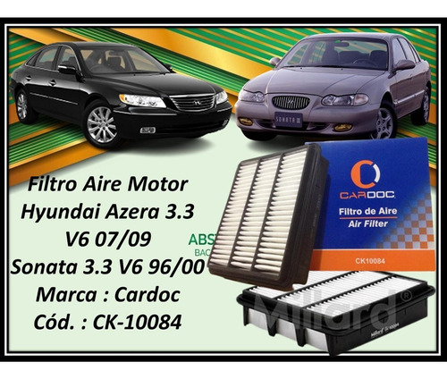 Filtro Aire Motor Hyundai Azera 07/09 Sonata 96/00 3.3 V6