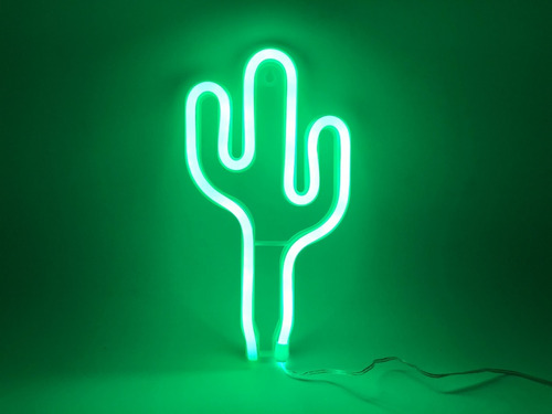 Lampara Luz Neon Cactus Diseño Lindo Regalo