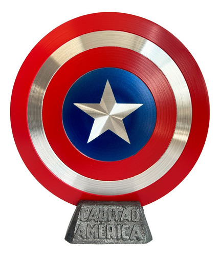 Escudo Capitão América Com Base Vingadores Colecionável