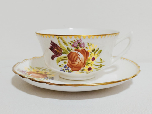 Taza Para Té Porcelana Sueca Gustavsberg Pintada A Mano (a1)