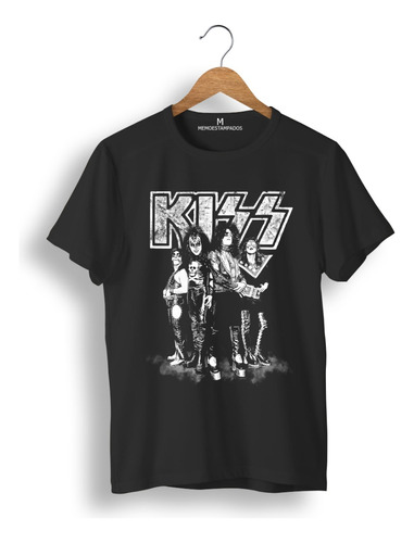 Remera: Kiss Blanco Y Negro Memoestampados