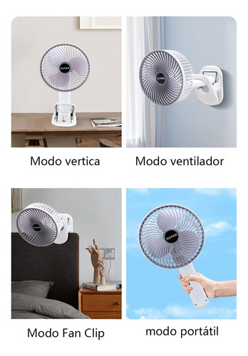 A Mini Ventilador Portátil Escritorio Recargable Ajustable