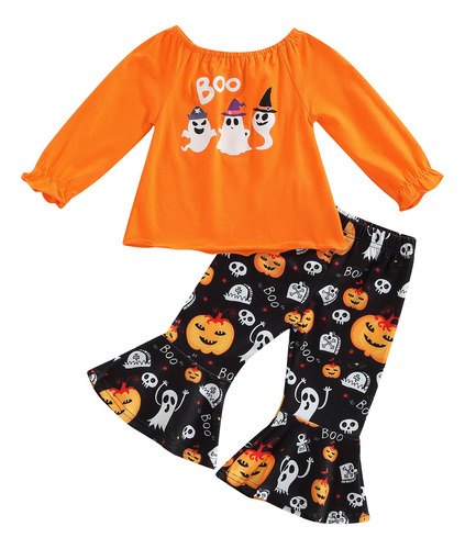 Conjunto De Pantalones De Halloween Para Niñas, Blusas De Ma