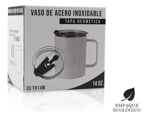 Termo De Acero Inoxidable 414 Ml Doble Capa, 10 Horas