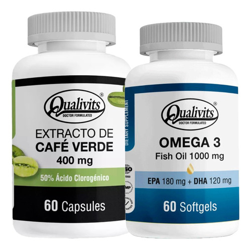 Extracto De Café Verde + Omega 3 60 Softgels Qualivits