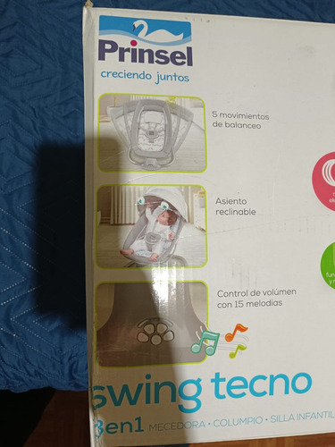Mecedora Para Bebé Prinsel Swing Tecno 3 En 1 (Usado)