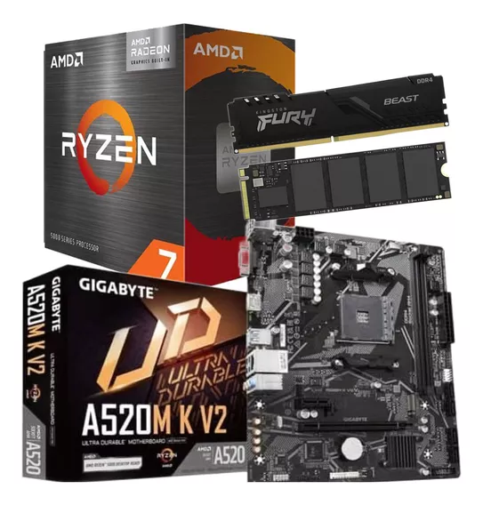 Combo Actualizacion Pc Amd Ryzen 7 5700g 8 Gb 512 Gb Nvme