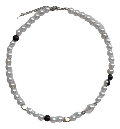 Collar Barroco De Empalme De Perlas Con Cadena De Clavícula