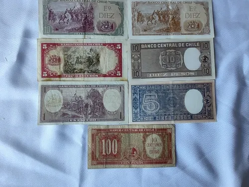 7 Billetes Chile Surtido F A Xf (bb80 (Usado)