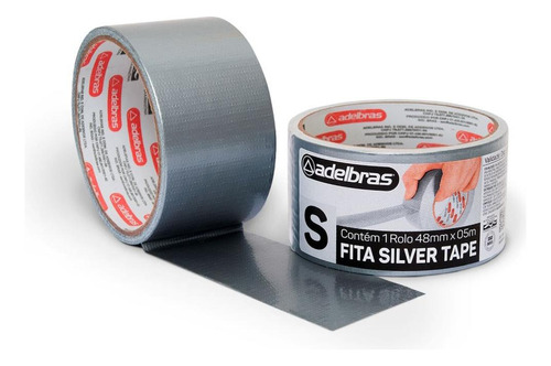 Fita Silver Tape Adelbras 48 X  5m Cinza  803080001