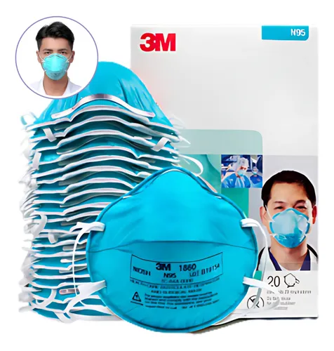 Barbijo Mascarilla 3m 1860 N95 Respirador Medico Caja X20