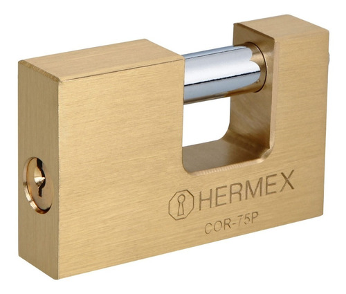 Candado Antipalanca 75 Mm Cuerpo Latón Sólido Hermex Basic