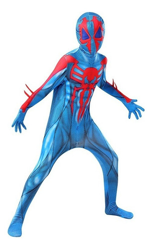 W Adulto 2099 Spiderman Azul Traje De Batalla Medias Cosplay