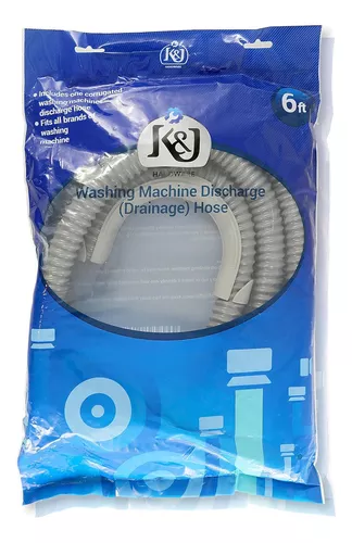 K&J Manguera de drenaje de lavadora resistente de 6 pies con abrazadera,  manguera de descarga de polipropileno de grado industrial para lavadoras,  se