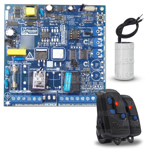 Kit Central Placa Peccinin Cp 4010 + Capacitor 2 Controles