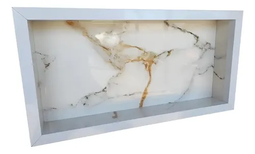 Nicho De Porcelanato Banheiro Branco Porta Shampoo