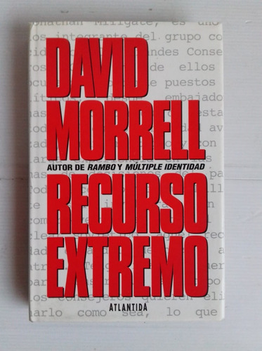 Recurso Extremo David Morrell Tapa Dura Unico Dueño Impecabl