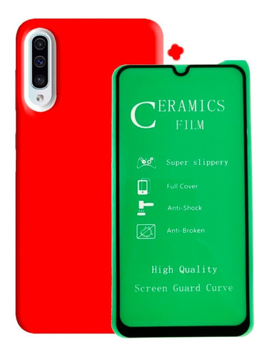 Estuche Antigolpes Reforzado + Vidrio 5d Full Samsung A30s