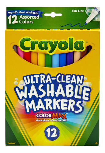 Juego De Marcadores Lavables De Crayola, 12 Colores, Fino