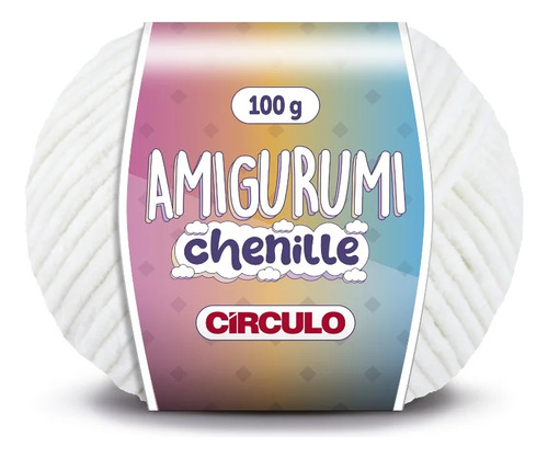 Amigurumi Chenille Círculo - 100 Gramas - 110 Metros Cor 8176 - Off White