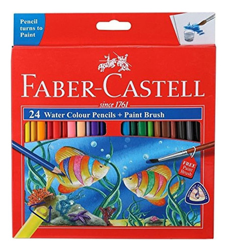 Fabercastell Lapices De Acuarela Con Pincel Paquete De 24 S