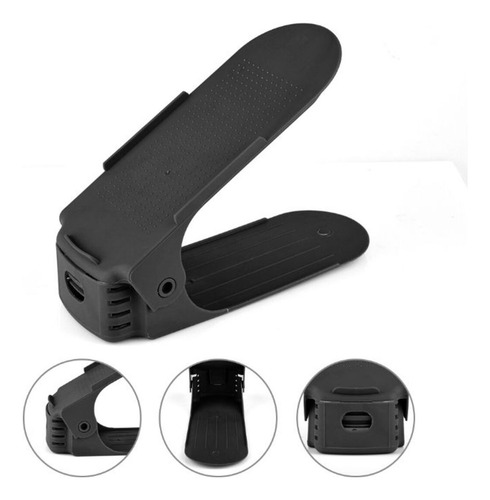 Kit 20 Organizadores De Sapato E Tênis - Preto Com Regulagem