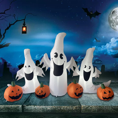 Calabaza Inflable De Halloween Decorativa Terrible Lámpara