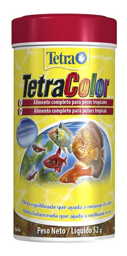 Ração Tetra Color Flakes 52g 250ml Flocos Peixes Tropicais