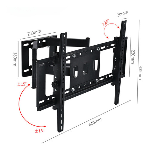 Soporte De Tv Led Lcd Hb 502 De 32 A 70 Pulgadas Color Negro