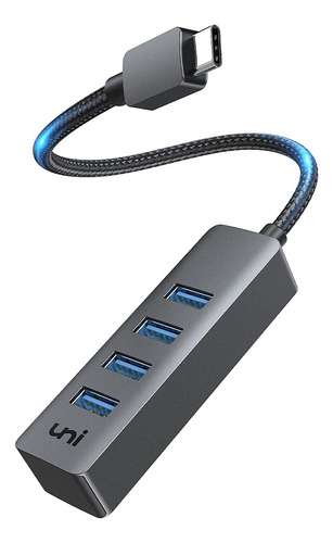 Hub Usb C 4 Puerto Uni Aluminio Para Thunderbolt 3 3.0 Pro