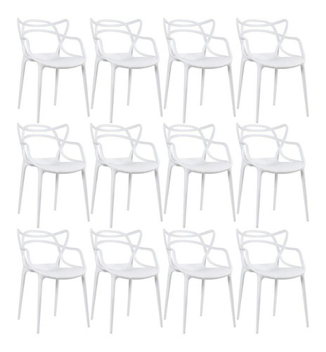 Kit 12 Cadeiras Ana Maria Allegra Cozinha Restaurante Jantar Cor da estrutura da cadeira Branco