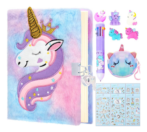 Diario De Unicornios Para Ninas Con Kit De Cerradura Y Llave